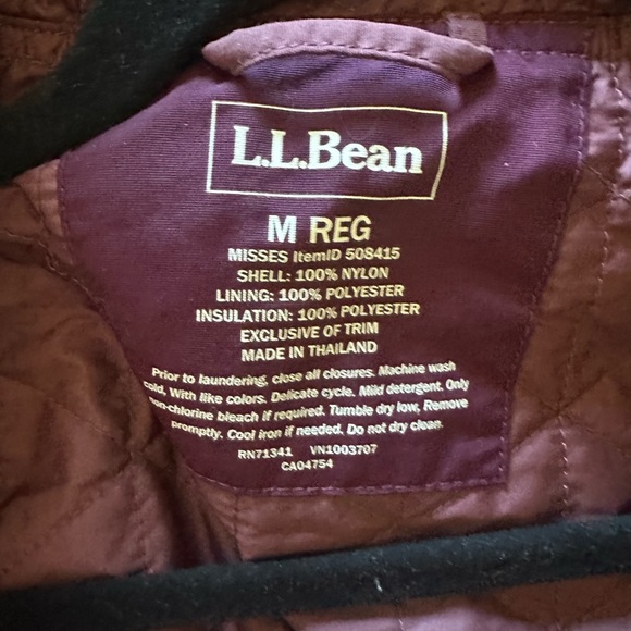 Ll bean Mountain Classic Full-Zip Jacket medium hooded - Picture 2 of 4